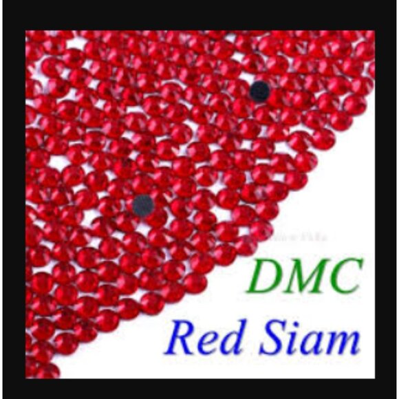 Hotfix Crystal Rhinestones SS6 Siam Red Flat Back Gems (1.90mm) for DIY Craft - Picture 1 of 5